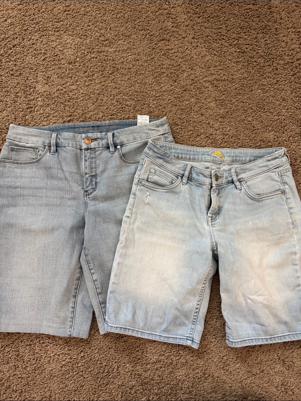 2 Light Wash Denim Shorts - size 28/29